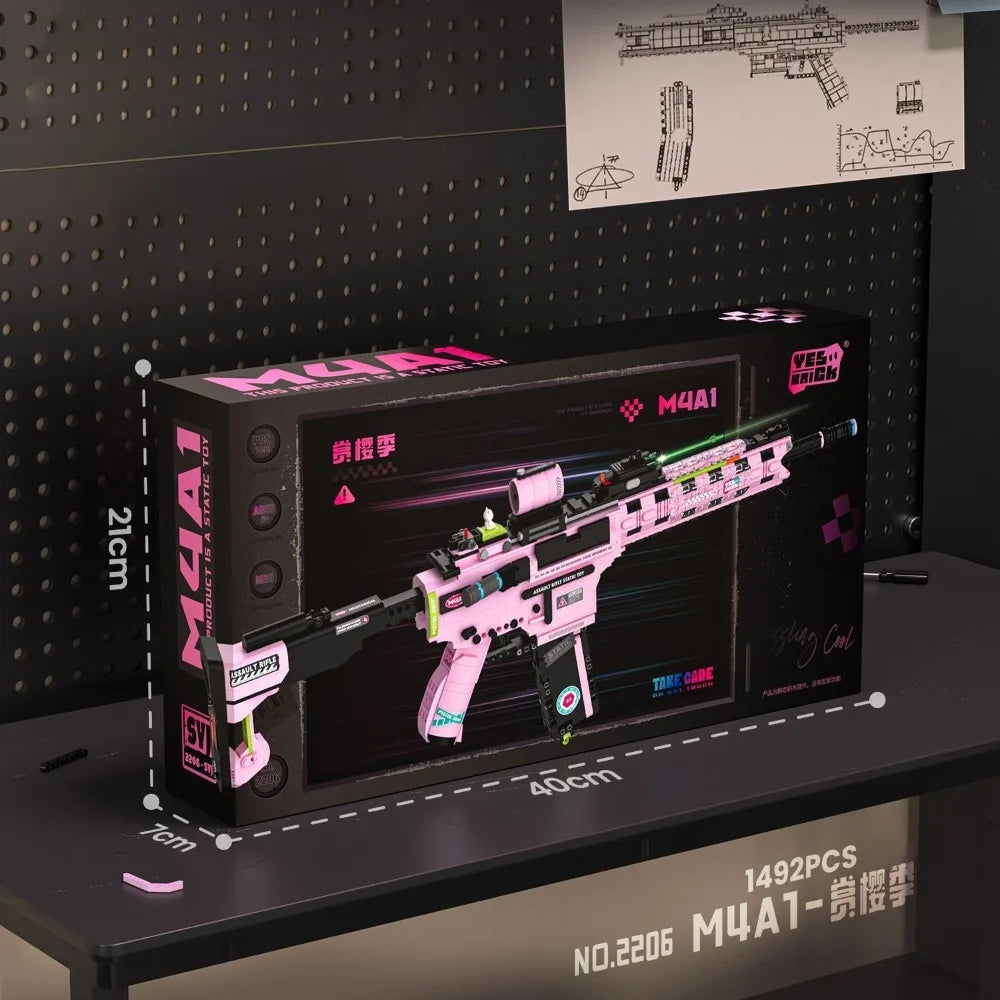 MOC Military MP5 KSV M4A1 ARP-9 Submachine Gun Model Building Blocks DIY Weapon Micro Bricks Toy Child Boy Christmas Gift