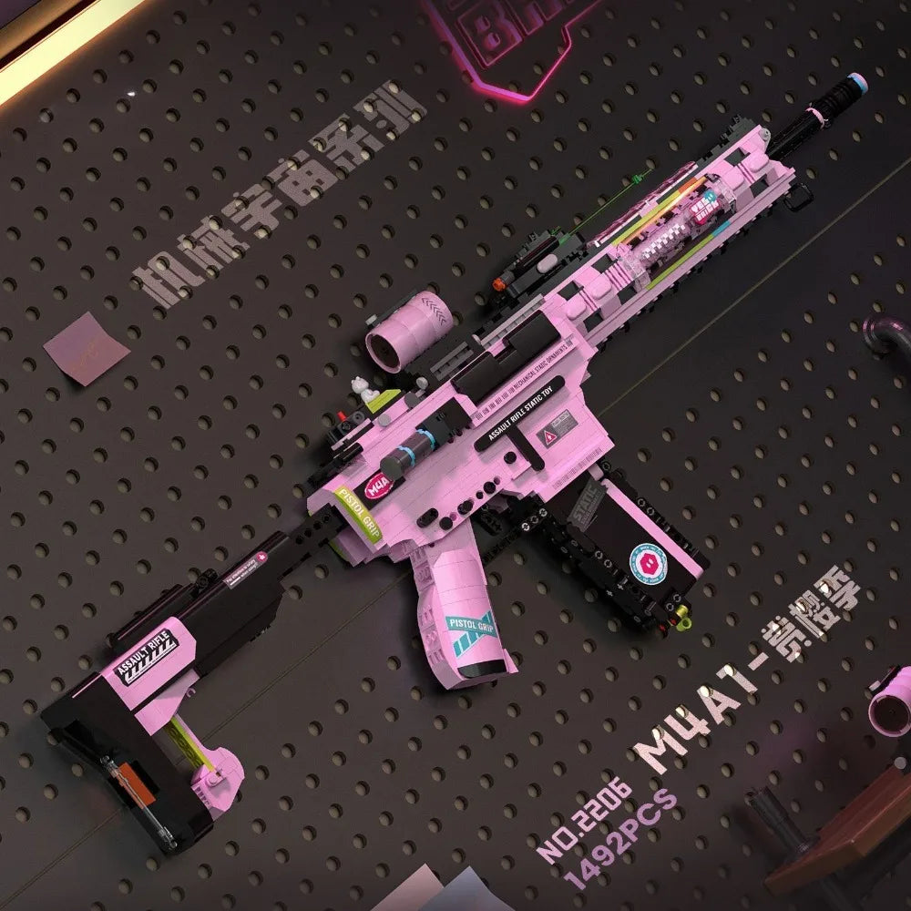 MOC Military MP5 KSV M4A1 ARP-9 Submachine Gun Model Building Blocks DIY Weapon Micro Bricks Toy Child Boy Christmas Gift