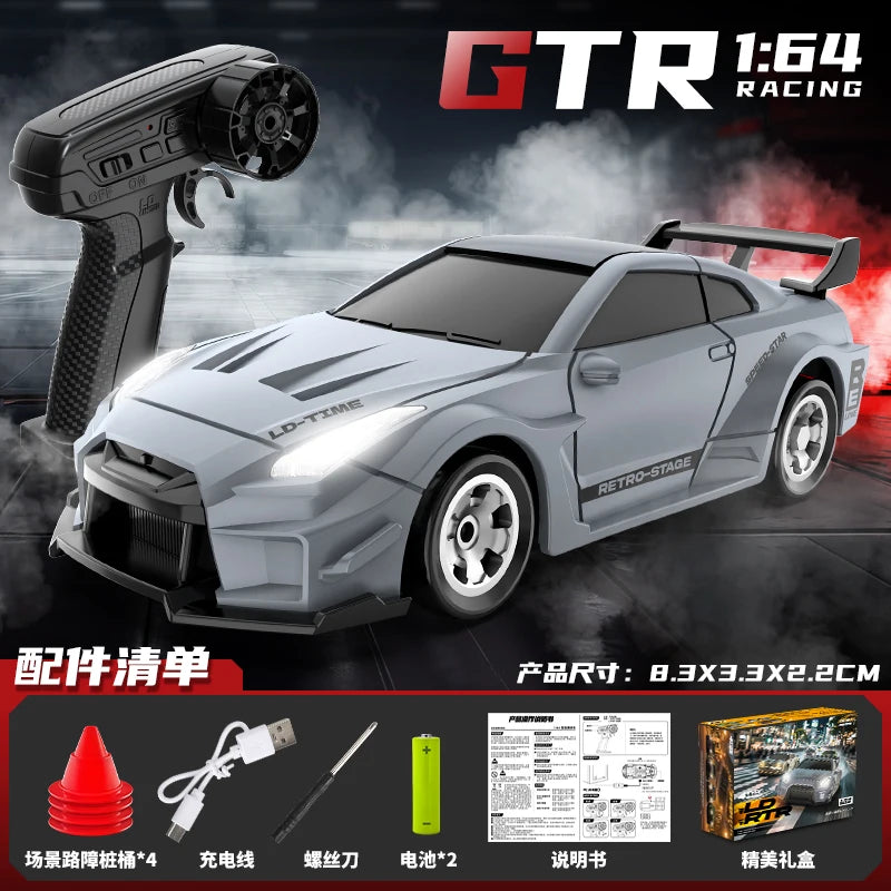 RC Drift Car 1/64 Mini Rc Car 4x4 Full Proportion Control 15KM/H High-Speed Vehicle Mini RTR Racing Model Boy Toy Gift