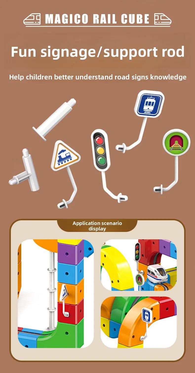 Children Magnetic Rail Car Cube Toys Educational Toy DIY Building Blocks Magical Track Train Gravity Maze Toy Christmas Gifts