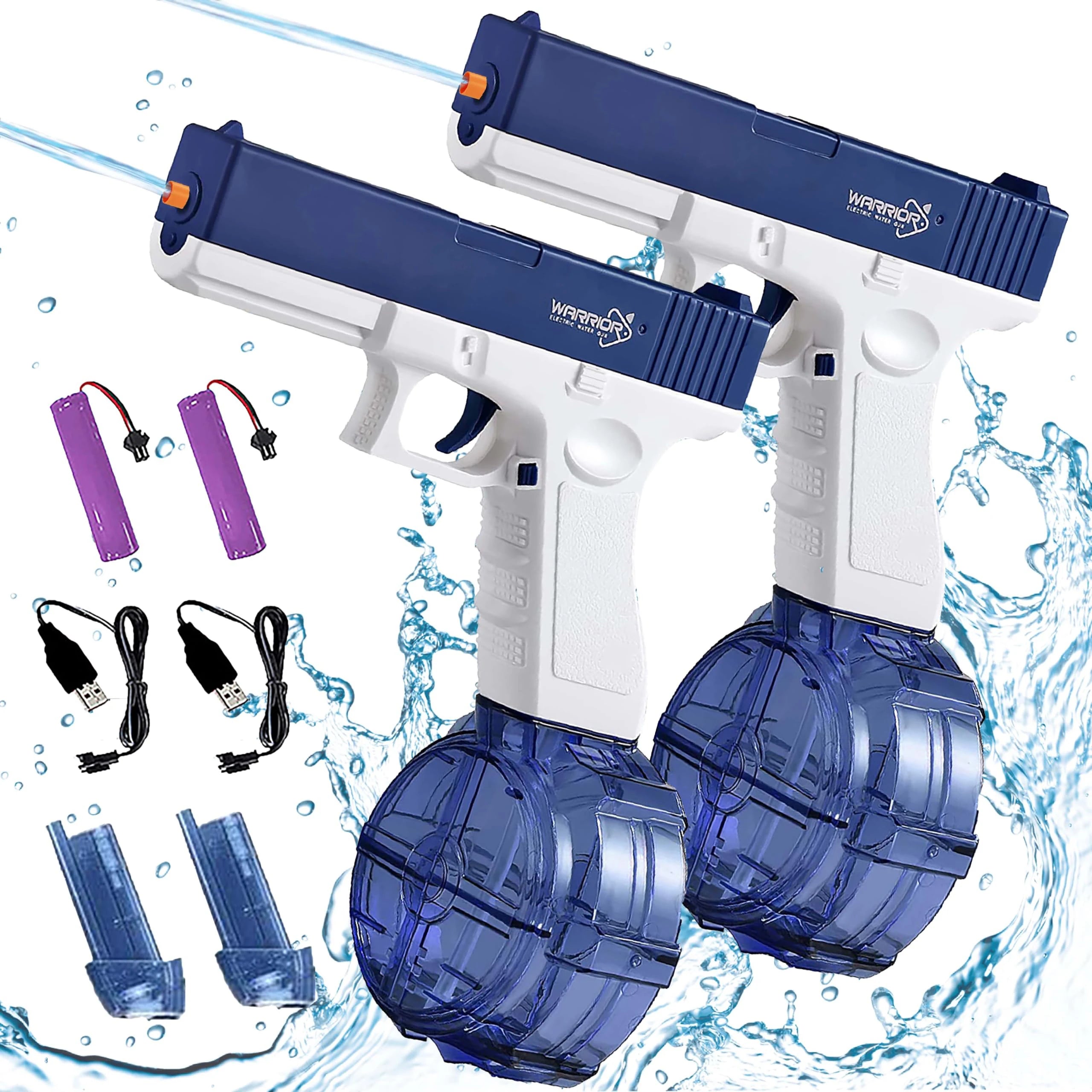 Electric Water Gun Rechargeable Automatic & Manual Spray Gun Capacity Range Up to 32 FT Range for Adults & Kids