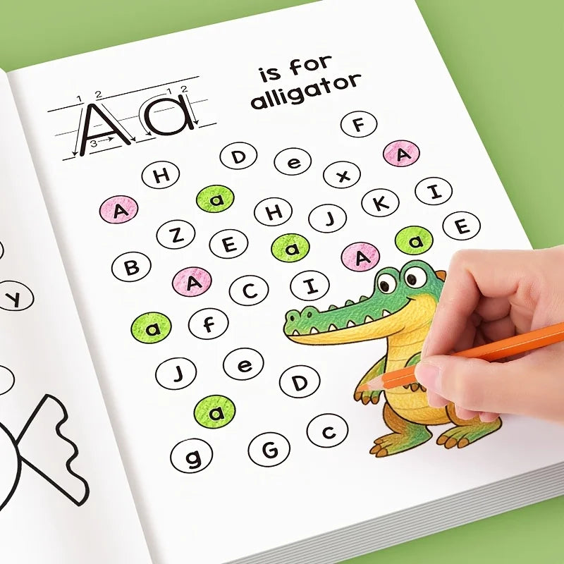 Children's Alphabet Practice Book - Alphabet Learning and Creative Color Activities, Develops Writing Skills, Back-To-School Supplies, Easter and Christmas Gifts, Preschoolers, Alphabet Learning Book, Preschool Activities, Fu