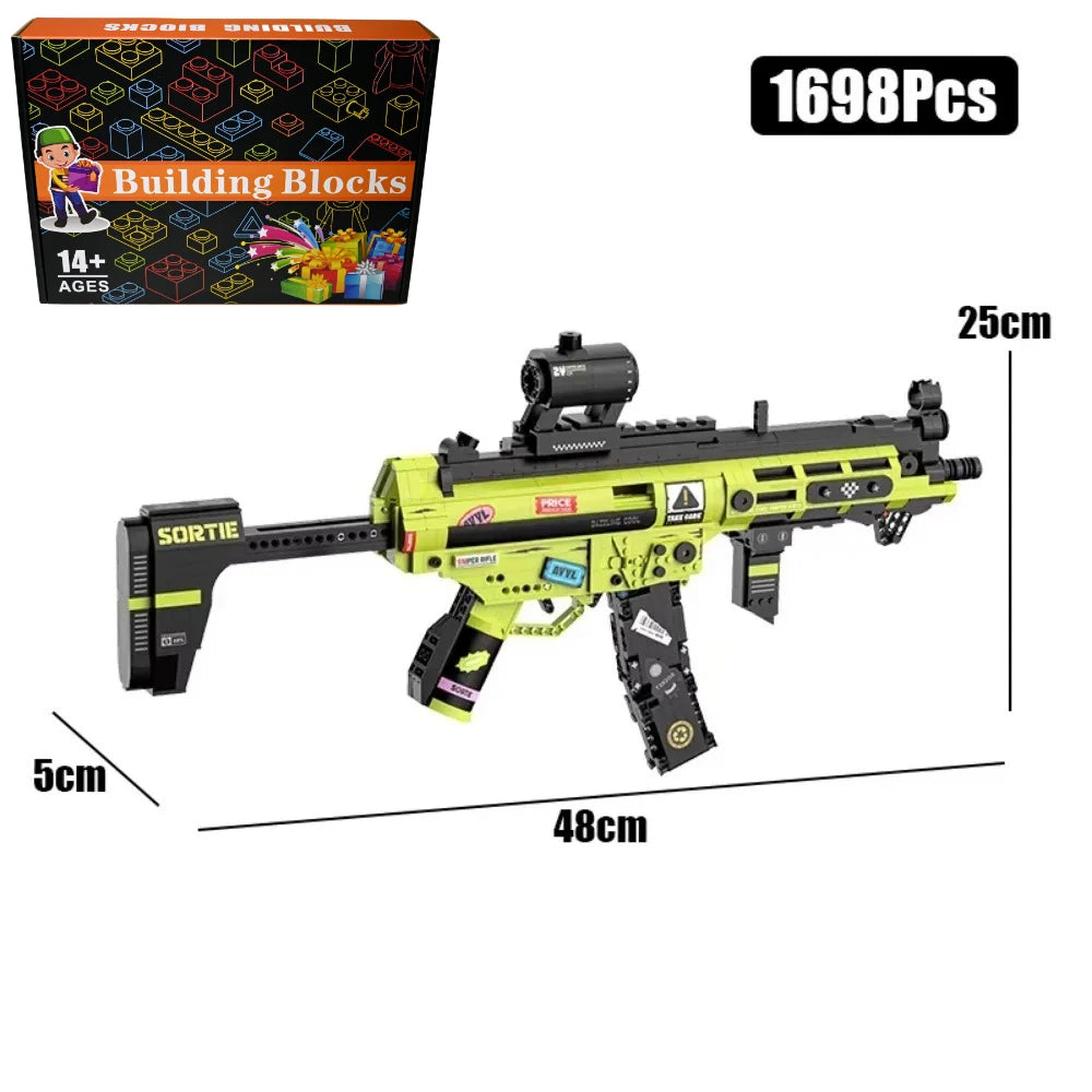 MOC Military MP5 KSV M4A1 ARP-9 Submachine Gun Model Building Blocks DIY Weapon Micro Bricks Toy Child Boy Christmas Gift