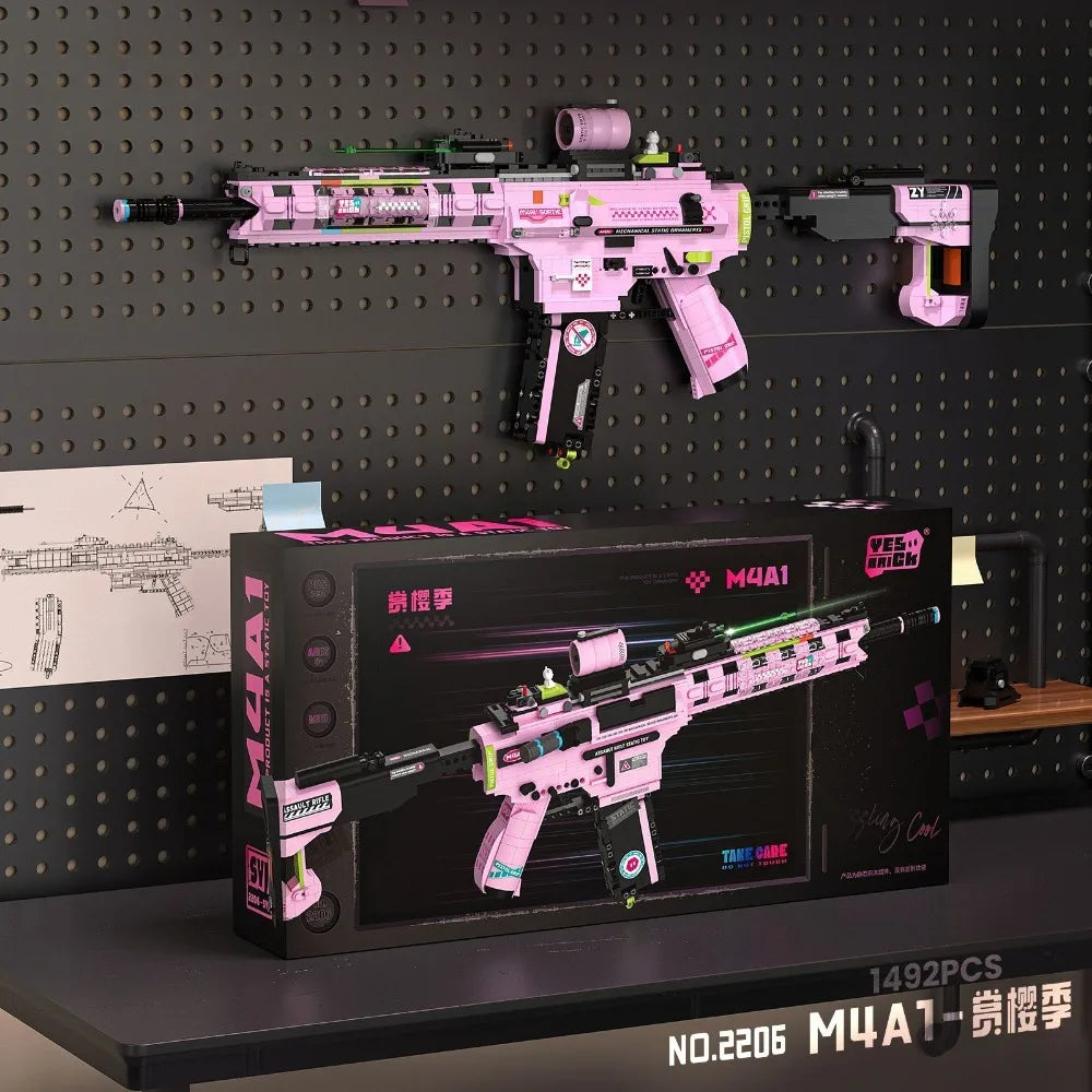 MOC Military MP5 KSV M4A1 ARP-9 Submachine Gun Model Building Blocks DIY Weapon Micro Bricks Toy Child Boy Christmas Gift