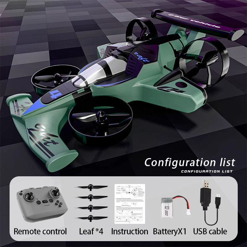 CZ04 Rc Aircraft Amphibious Remote Control Drift Car 360° Roll Headless Mode Land and Air Experience Speed and Excitement Plane