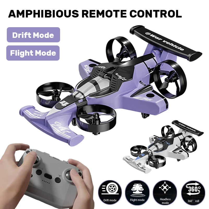 CZ04 Rc Aircraft Amphibious Remote Control Drift Car 360° Roll Headless Mode Land and Air Experience Speed and Excitement Plane