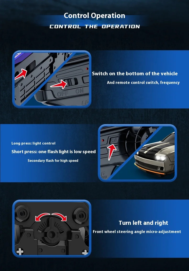 RC Drift Car 1/64 Mini Rc Car 4x4 Full Proportion Control 15KM/H High-Speed Vehicle Mini RTR Racing Model Boy Toy Gift