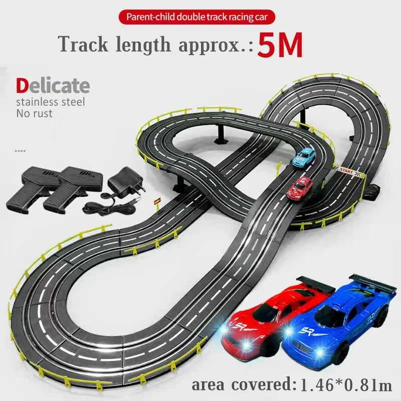 RC Railway Car1:43 Accessories Toy Electric Race Track Vehicle Double Battle Speedway Profissional Slot Car Circuit Racing Gift