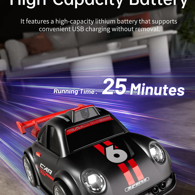 Mini RC Drift Car with Dual Mode Lights, Sound, Camera Screen Control