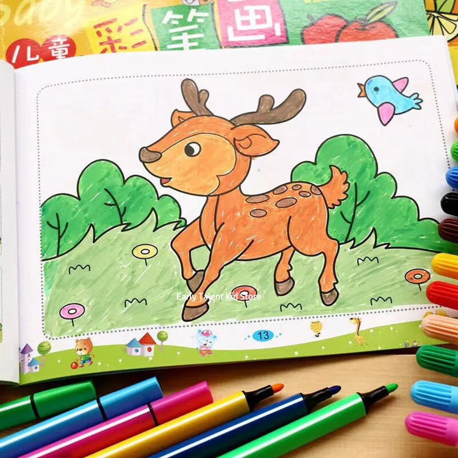 Random One 31 Pages Small Hand Coloring Book For 2-6-Year-Old Children Color Books For Kids Drawing Books Learn To Draw Painting