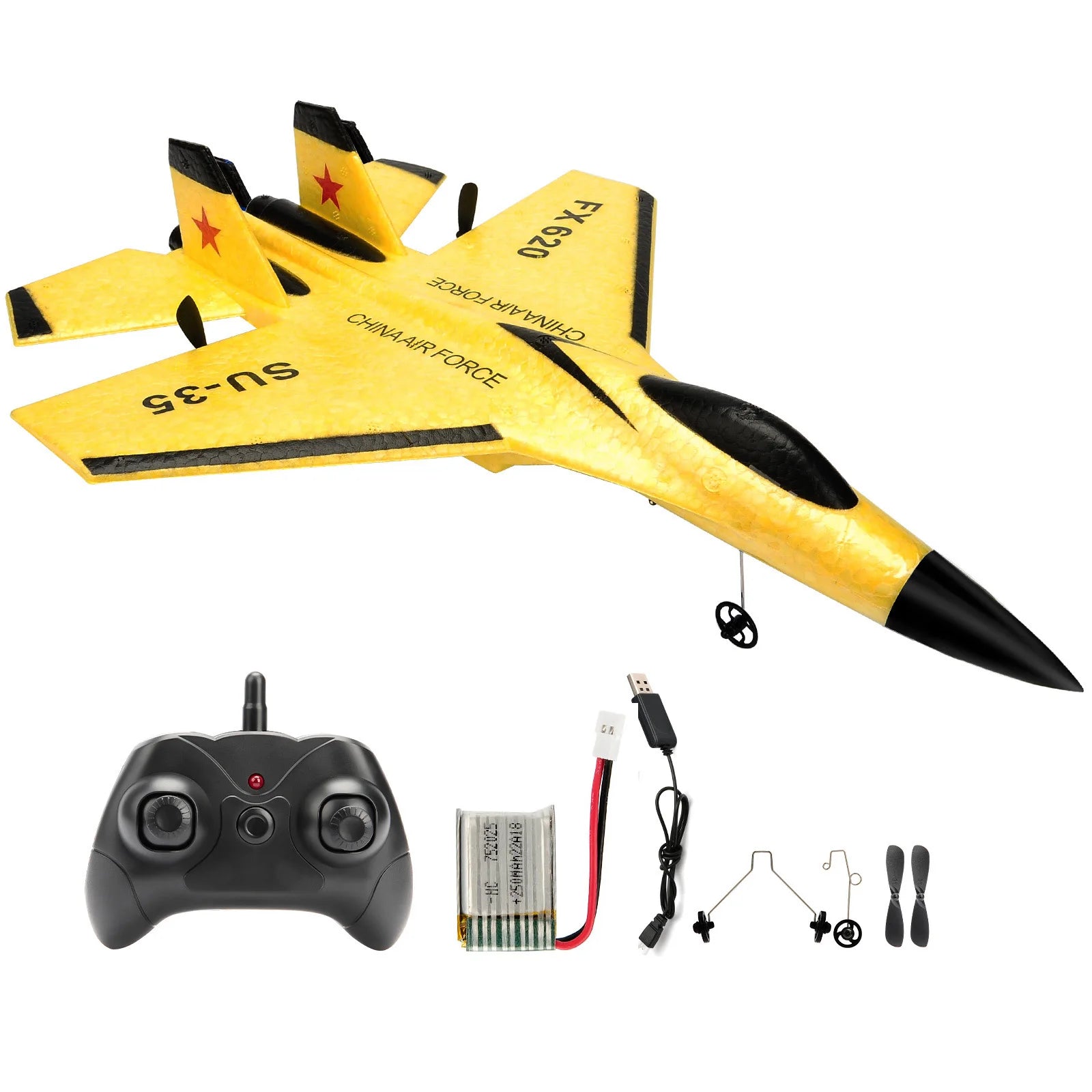SU35 RC Plane FX620 FX820 2.4G Remote Control Flying Model Glider Airplane With LED Lights Aircraft Foam Toys For Children Gifts