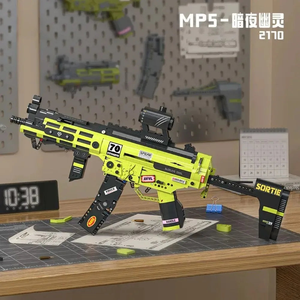 MOC Military MP5 KSV M4A1 ARP-9 Submachine Gun Model Building Blocks DIY Weapon Micro Bricks Toy Child Boy Christmas Gift