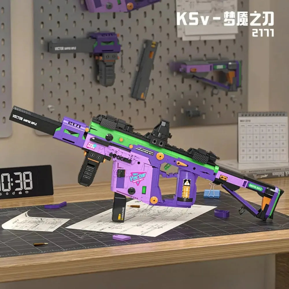 MOC Military MP5 KSV M4A1 ARP-9 Submachine Gun Model Building Blocks DIY Weapon Micro Bricks Toy Child Boy Christmas Gift