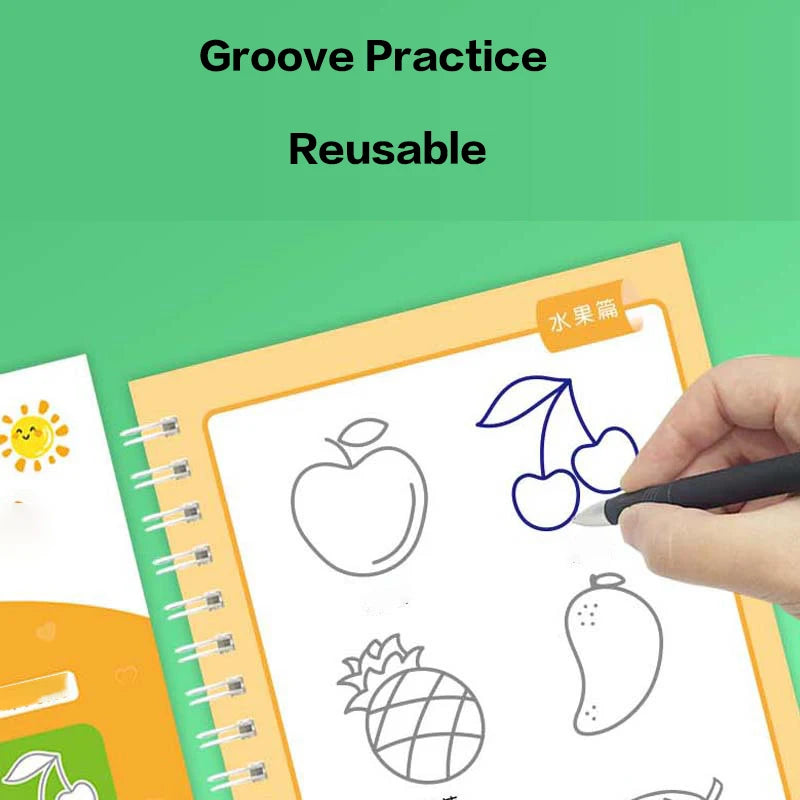 Children's Groove Drawing Book Kindergarten 3-14 Ages Children's Drawing Basic Practice Groove Drawing Book Magic Copybook