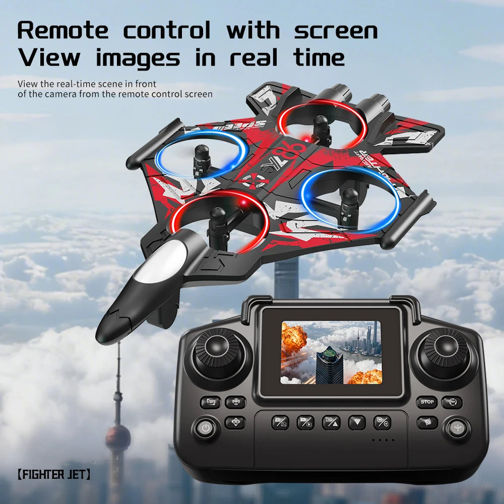 YL86 RC Plane with Camera Helicopter Three speed switching Aircraft Rolling at 360 °Fighter Hover at fixed height RC Drone Toys
