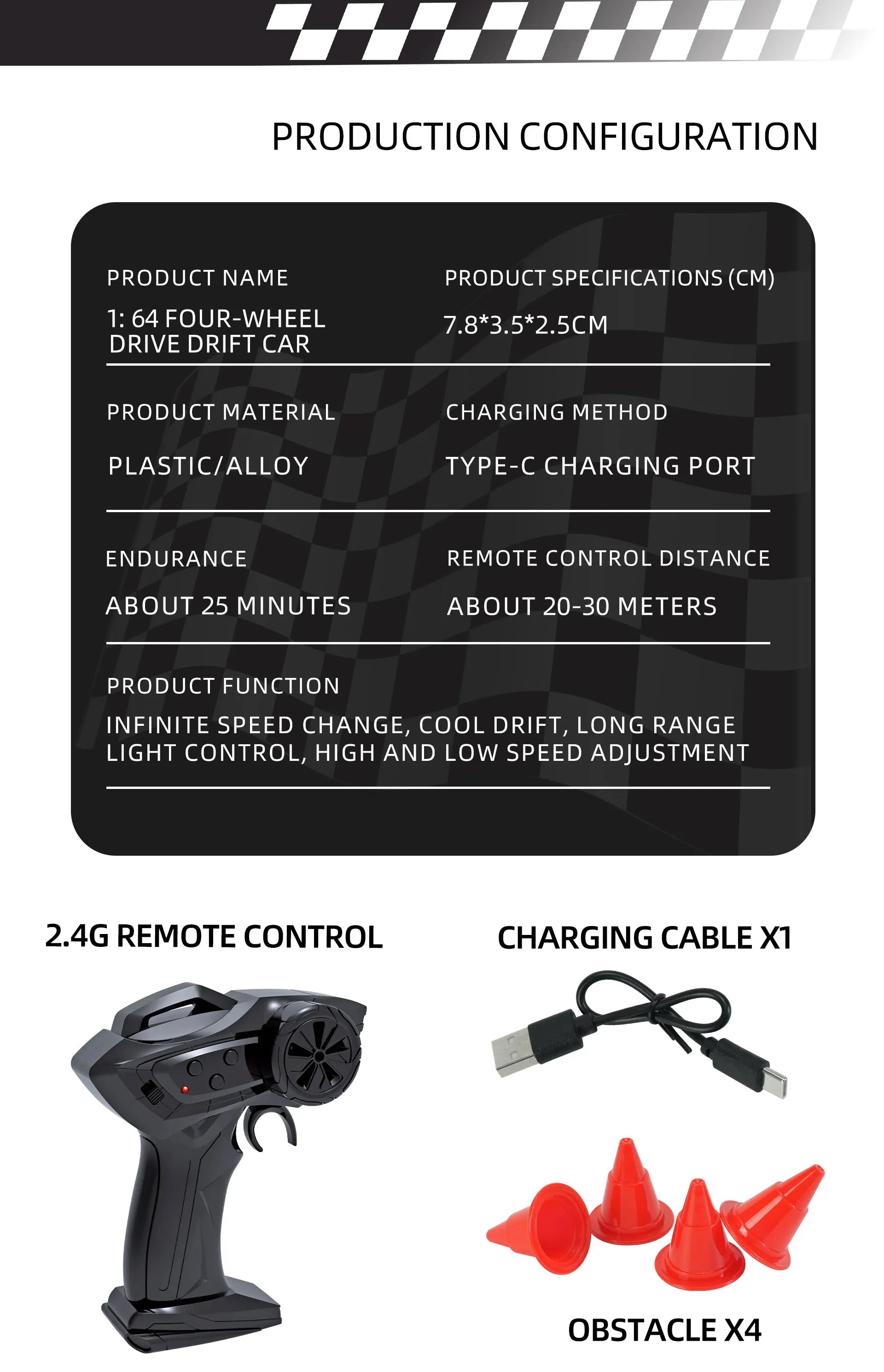 1/64 2.4g 4wd Fqd23/Fqd25 Rc Car Mini High Speed Racing Car Remote Control Drift Simulation Car Model Toy For Kids Gifts