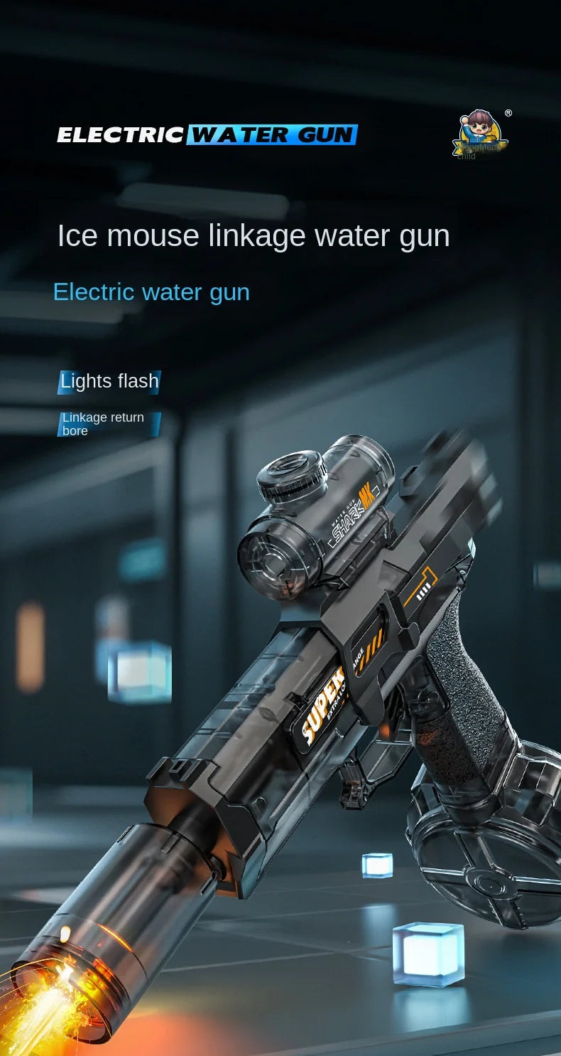 Electric Water Gun With light Sprays Flame Effect Continuously High-pressure Powerful Outdoor Water Gun Toys pistolet na wode