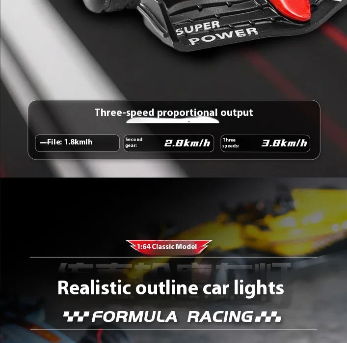 New RC car August  Product 1:64 Mini Alloy Car Model, Adjustable Lighting Formula Racing, Children's Remote Control Car