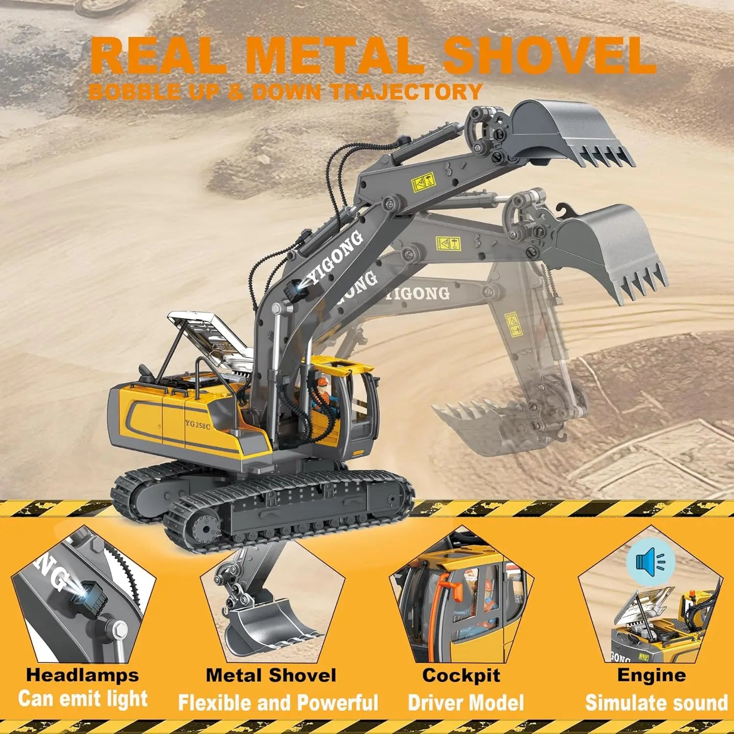 4WD Remote Control Excavator Toy