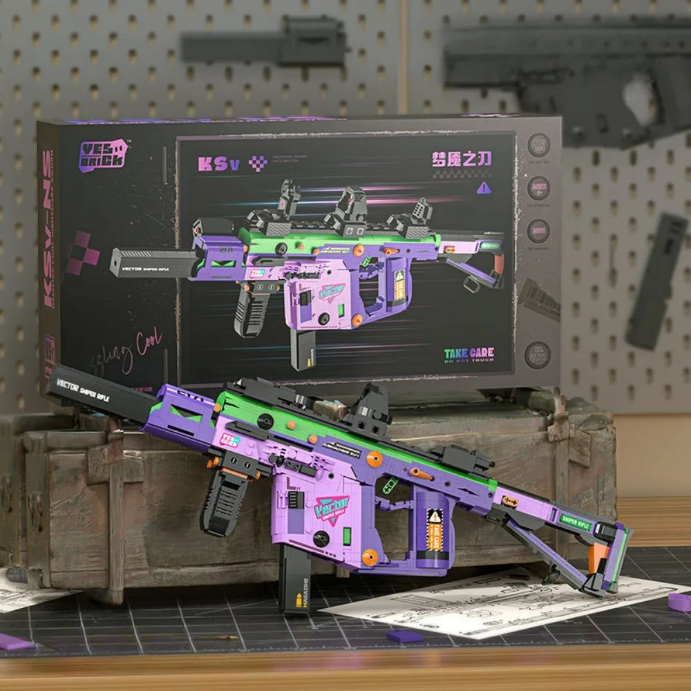 MOC Military MP5 KSV M4A1 ARP-9 Submachine Gun Model Building Blocks DIY Weapon Micro Bricks Toy Child Boy Christmas Gift