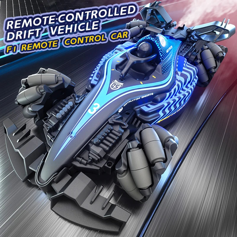 New RC Stunt Car with Spray & LED Lights，Dual Remote & Gesture Sensing Watch, Drift & High Speed,Hot Toy for Kids & Hobbyists