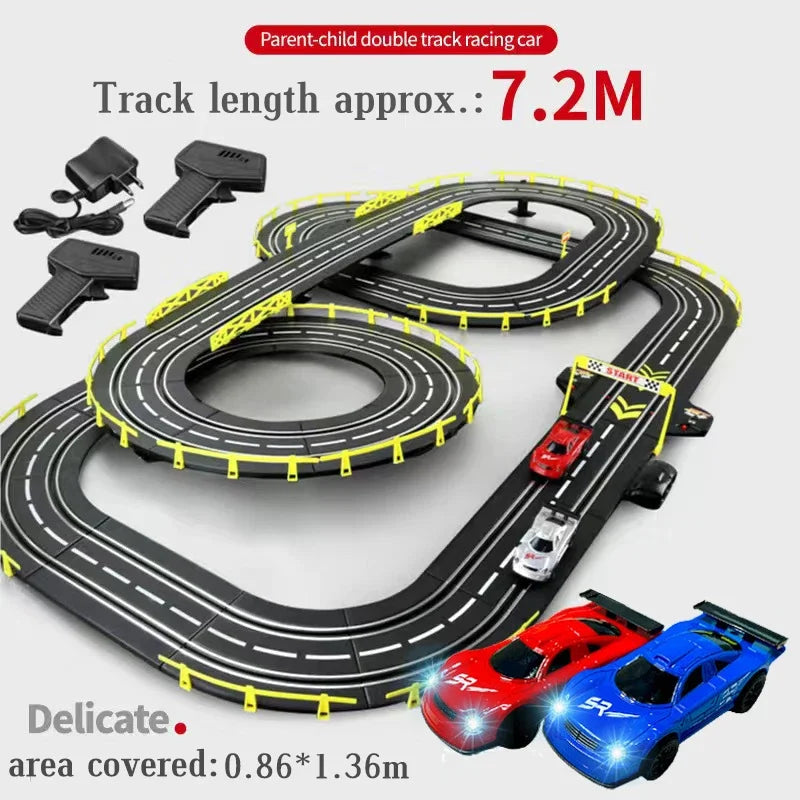 RC Railway Car1:43 Accessories Toy Electric Race Track Vehicle Double Battle Speedway Profissional Slot Car Circuit Racing Gift