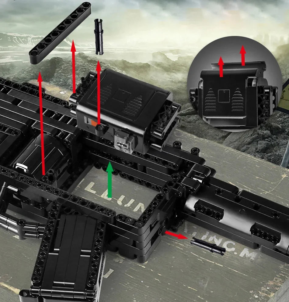 WW2 Military Series Rifle Gun K98 MP5 QBZ95 M4 Desert Eagle Weapon Building Blocks Pistol Machine Can Shoot Bullet Bricks Toys