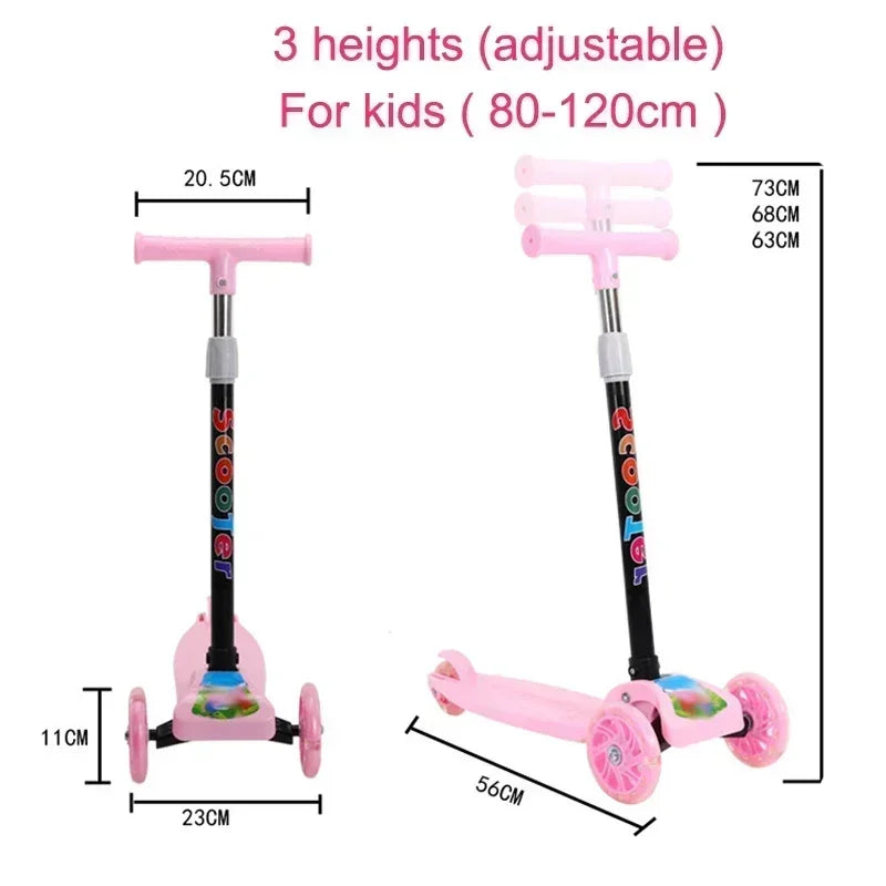 Kids Scooter Silent wheel Light up toys Wear resistant wheel Children's car toy 3 heights Portable Kids gift Sport toy Bicycle
