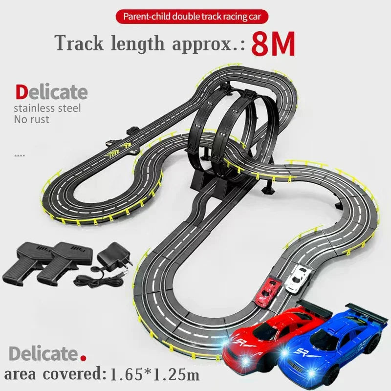 RC Railway Car1:43 Accessories Toy Electric Race Track Vehicle Double Battle Speedway Profissional Slot Car Circuit Racing Gift