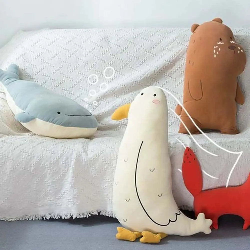 Sofa Cushion Stuffed Toys Soft Pillow Forest Ocean Animal Whale Plush Doll Seabird Plush Pillow Bear Plush Toys Stuffed Animals