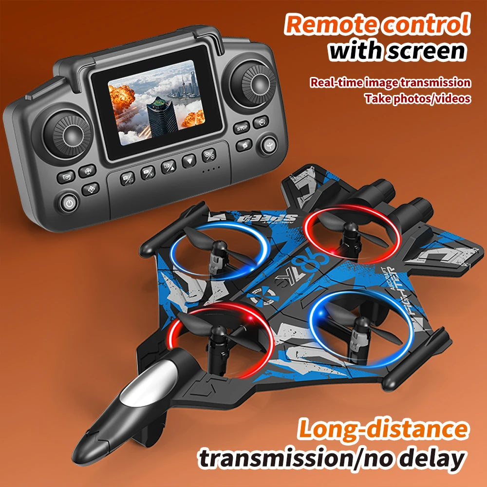 YL86 RC Plane with Camera Helicopter Three speed switching Aircraft Rolling at 360 °Fighter Hover at fixed height RC Drone Toys