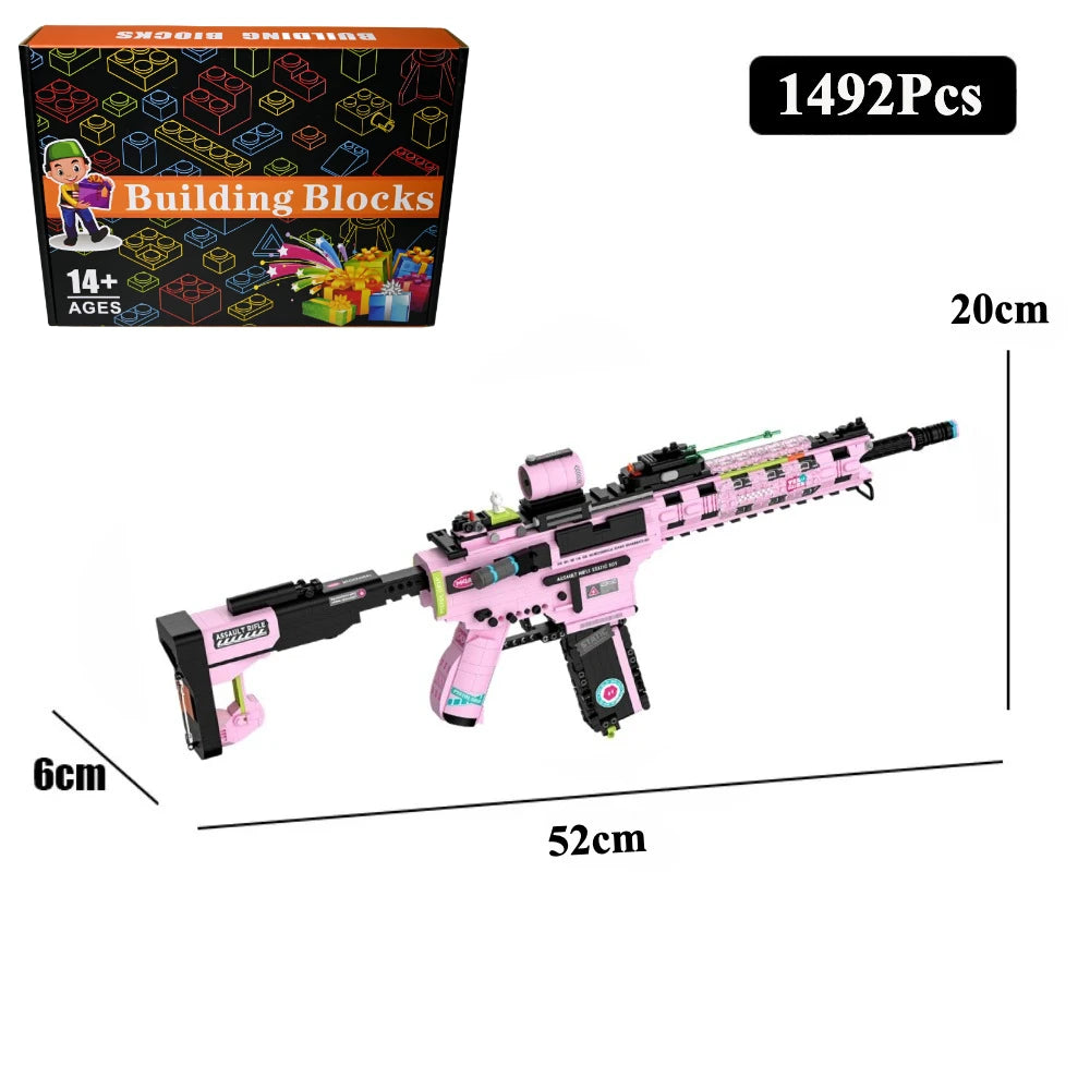 MOC Military MP5 KSV M4A1 ARP-9 Submachine Gun Model Building Blocks DIY Weapon Micro Bricks Toy Child Boy Christmas Gift