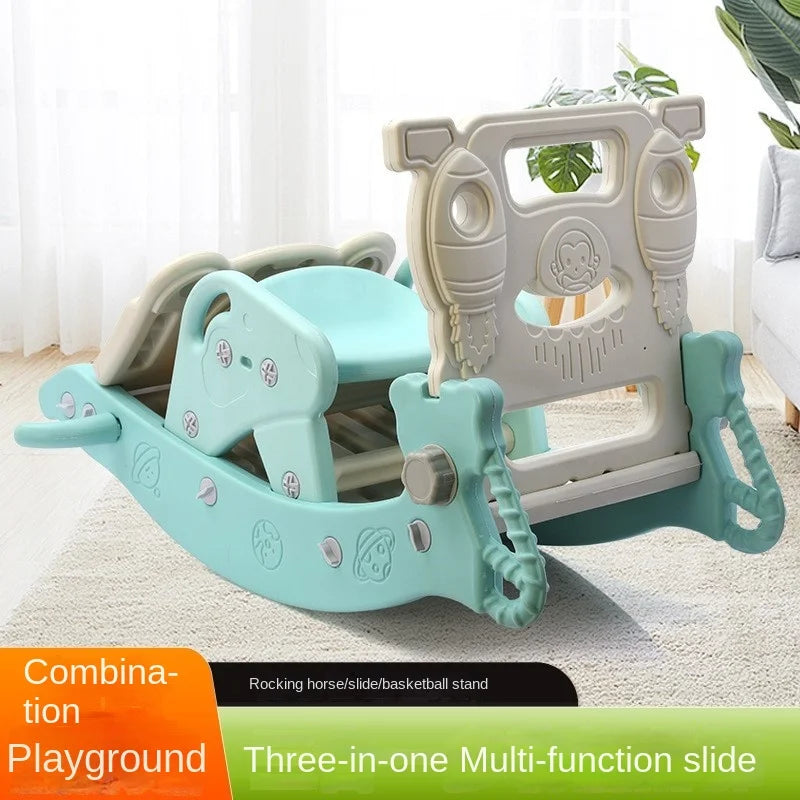 Children's Slide Shooting Four In One Indoor And Outdoor Slide Rocking Horse Combination Toy Multifunctional Baby Rocking Horse