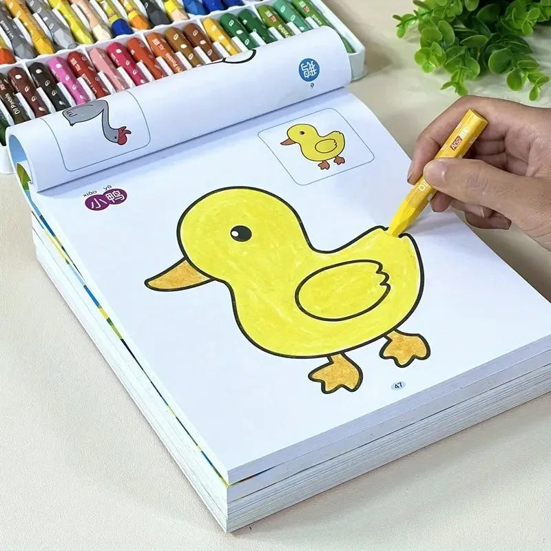 160-Page Coloring & Drawing Book with Animal & Nature Themes Non-Toxic Safe Paper Blue Cover Art Supplies Creative Birthday Gift