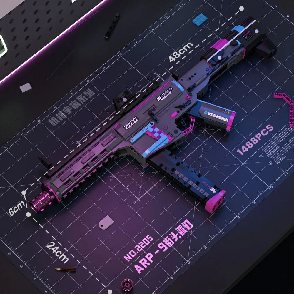 MOC Military MP5 KSV M4A1 ARP-9 Submachine Gun Model Building Blocks DIY Weapon Micro Bricks Toy Child Boy Christmas Gift