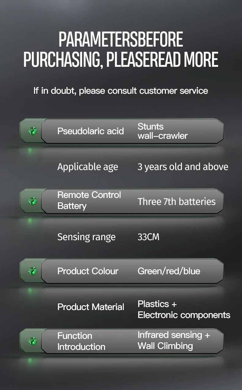 Light-Chasing Wall-Climbing Car, Infrared Sensor Remote Control Car, Wall-Climbing Car, Four-Wheel Drive Car, Toy Racing Car, Children's Toy Car