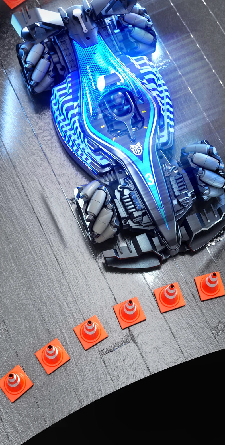 New RC Stunt Car with Spray & LED Lights，Dual Remote & Gesture Sensing Watch, Drift & High Speed,Hot Toy for Kids & Hobbyists