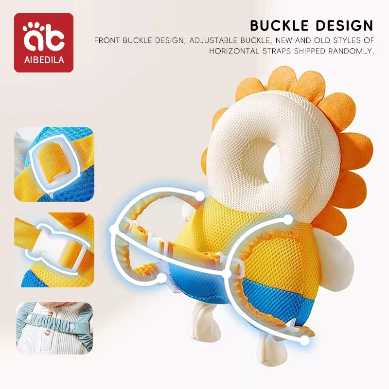 Baby Walkers Head Protection Cushion Animals Plush Pad Adjustable Straps Baby Protective Pad Showering Gift for Toddler Children