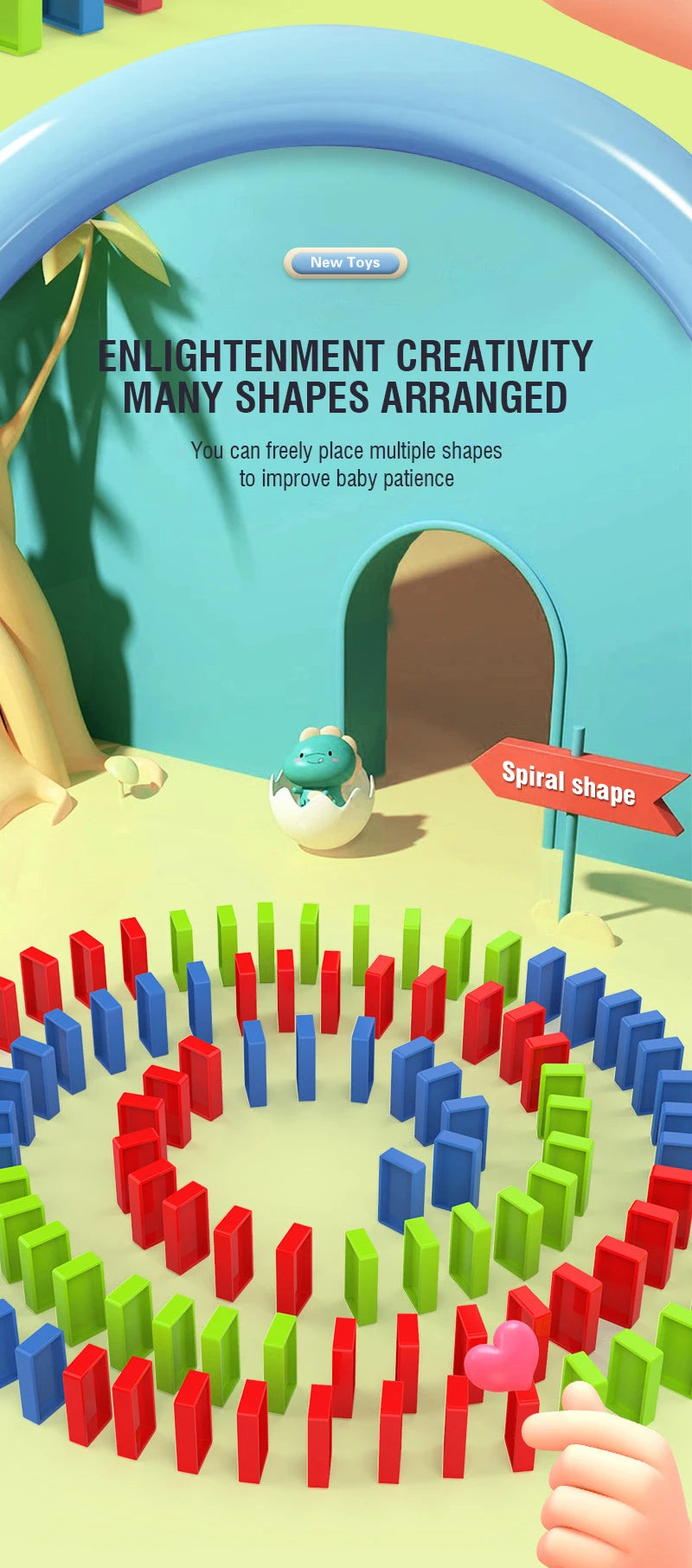 Automatic Domino Train with 60 Dominos Montessori Early Educational STEM Toys Train DIY Building Blocks Christmas Birthday Gift