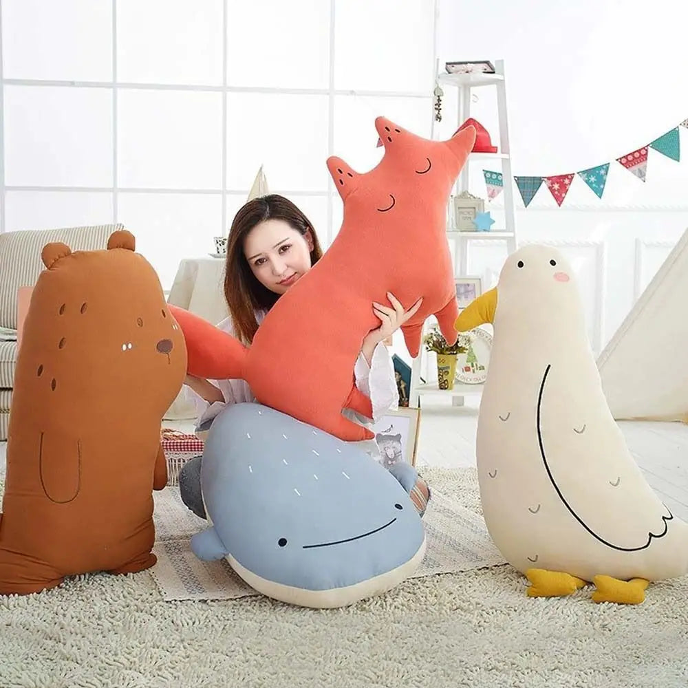 Sofa Cushion Stuffed Toys Soft Pillow Forest Ocean Animal Whale Plush Doll Seabird Plush Pillow Bear Plush Toys Stuffed Animals