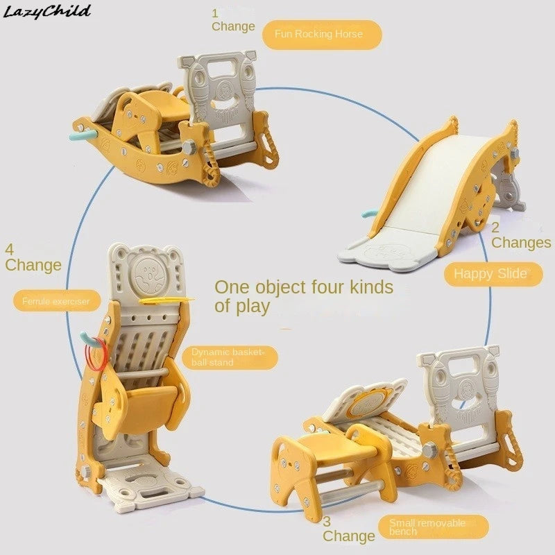 Children's Slide Shooting Four In One Indoor And Outdoor Slide Rocking Horse Combination Toy Multifunctional Baby Rocking Horse