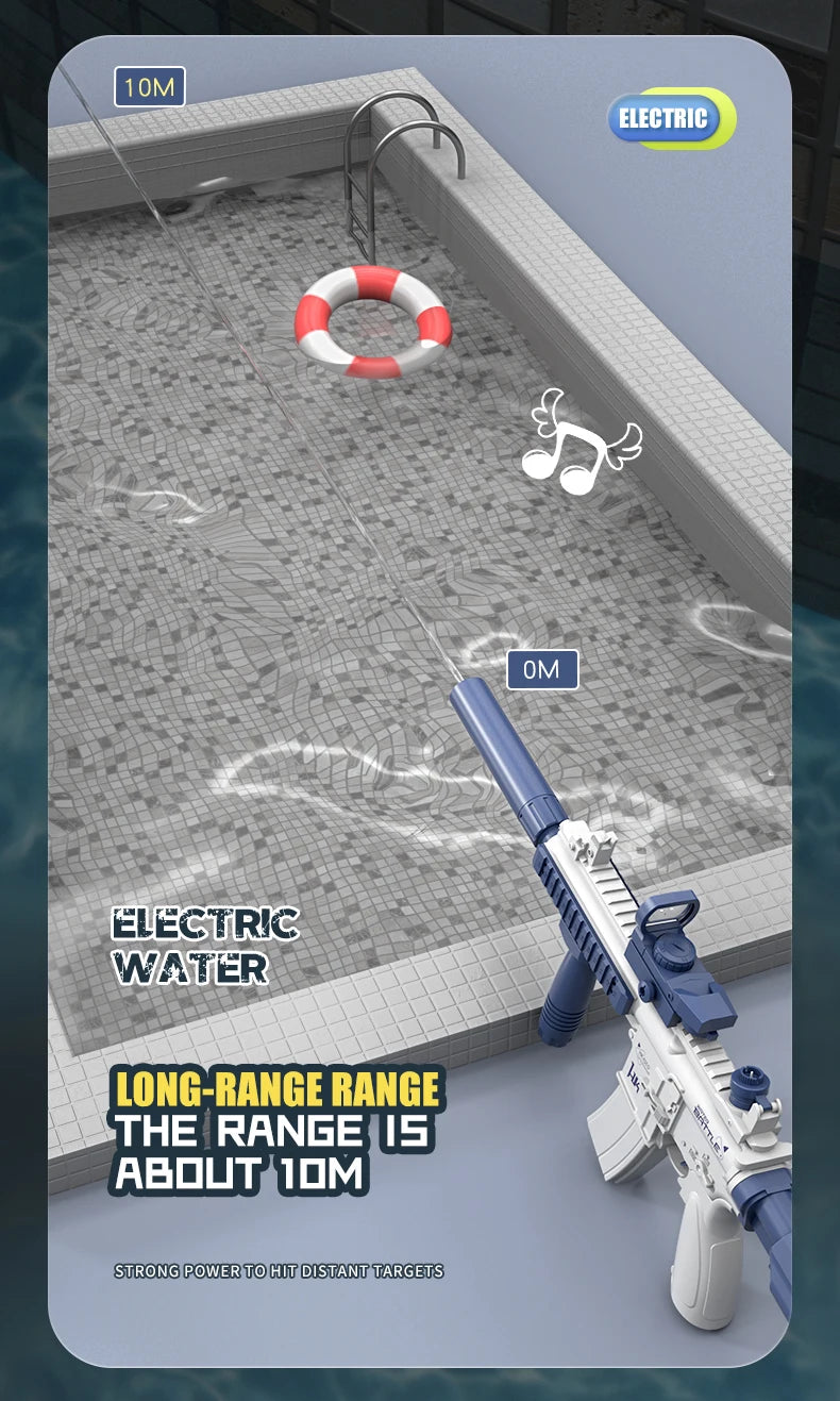 Summer Popular Electric M416 Water Gun Toys Outdoor Beach Large-capacity Fun Firing Swimming Pool Adult Kids Shooting Game Toy