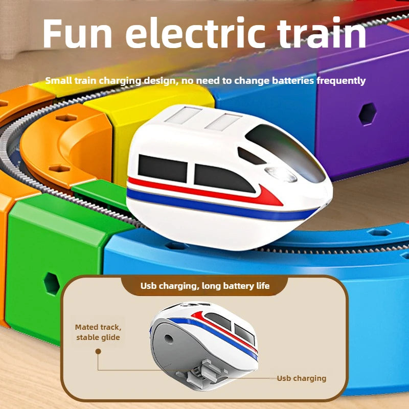Children Magnetic Rail Car Cube Toys Educational Toy DIY Building Blocks Magical Track Train Gravity Maze Toy Christmas Gifts