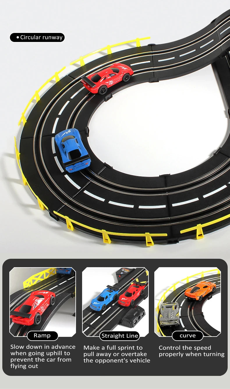 RC Railway Car1:43 Accessories Toy Electric Race Track Vehicle Double Battle Speedway Profissional Slot Car Circuit Racing Gift