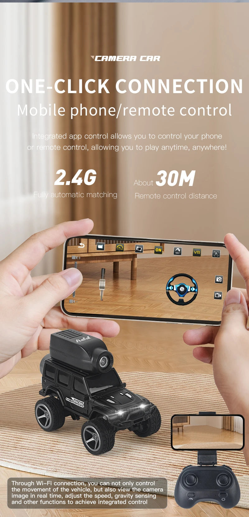 Remote Control Mini Car With LED Light and HD Camera