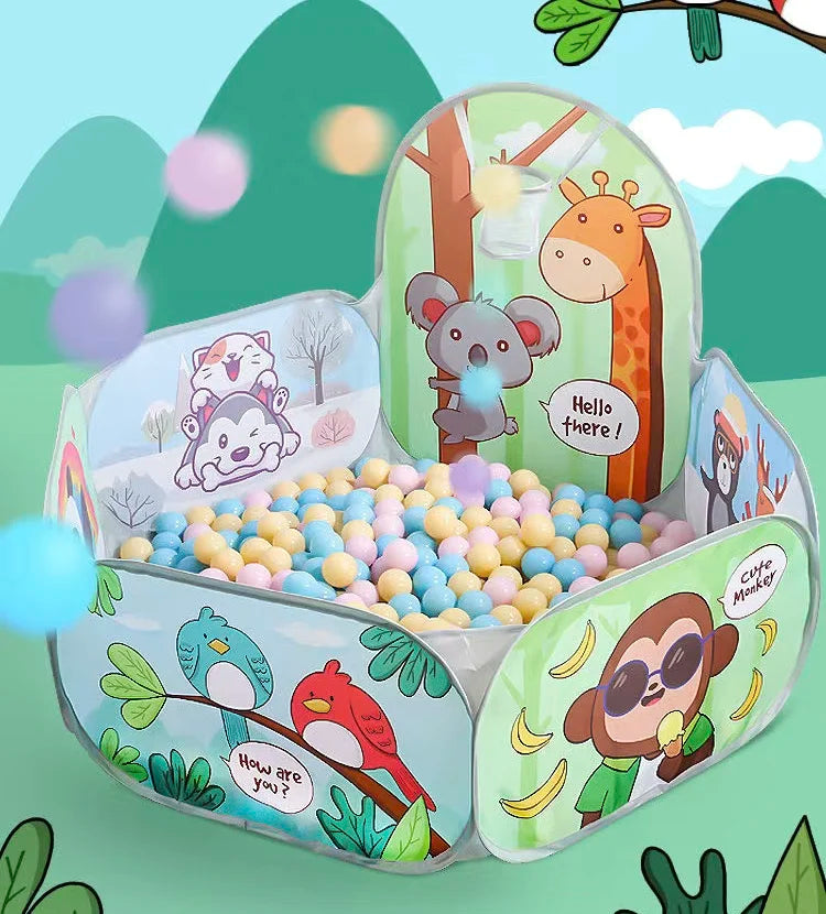 120cm Kids Playpen Playground Baby Tent Ball Pool with Basketball Hoop Children's Tent House Portable Kids Indoor Outdoor Toys