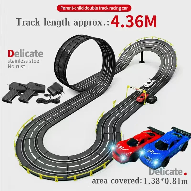 RC Railway Car1:43 Accessories Toy Electric Race Track Vehicle Double Battle Speedway Profissional Slot Car Circuit Racing Gift