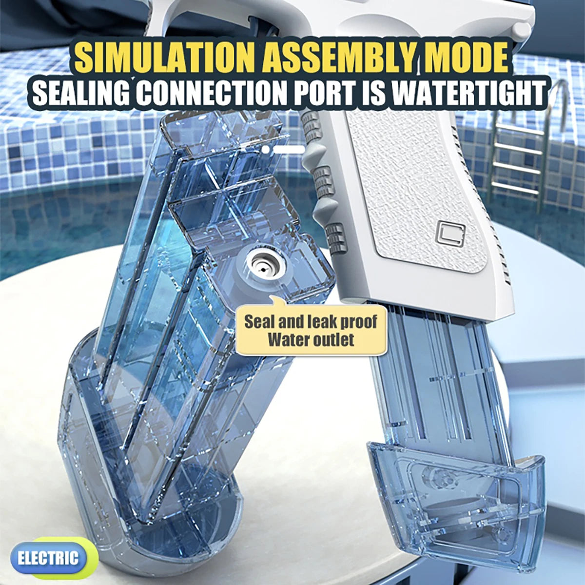 Electric Water Gun Rechargeable Automatic & Manual Spray Gun Capacity Range Up to 32 FT Range for Adults & Kids