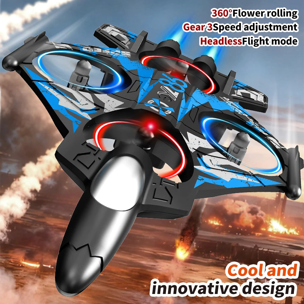 YL86 RC Plane with Camera Helicopter Three speed switching Aircraft Rolling at 360 °Fighter Hover at fixed height RC Drone Toys