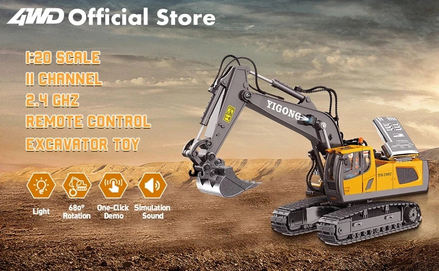 4WD Remote Control Excavator Toy